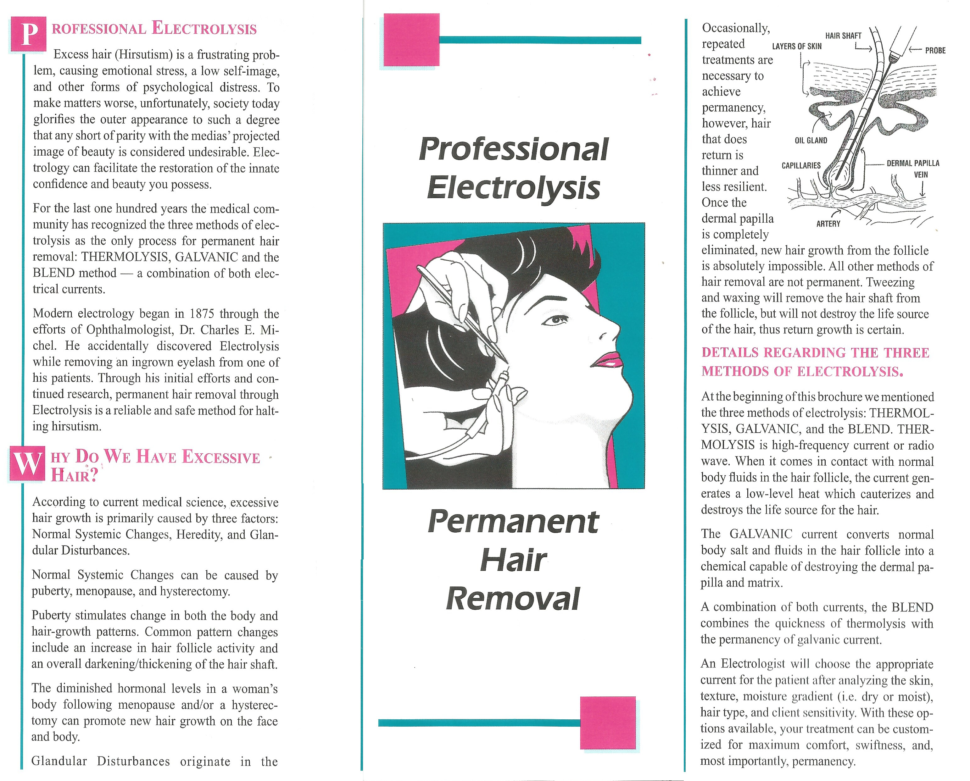 Professional Electrolysis Permanent Hair Removal Brochure